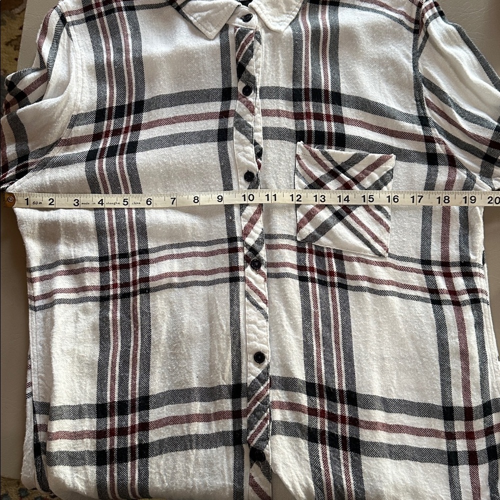RAILS Hunter Plaid Button Front 90’s Grunge Distressed California Flannel Shirt - Picture 10 of 12